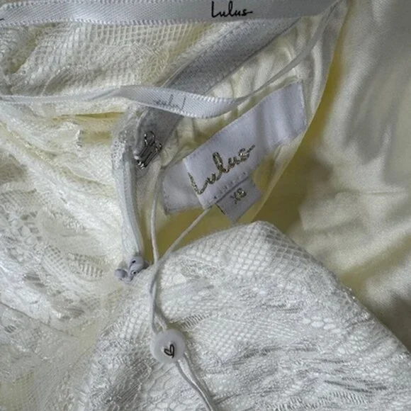 NWT Lulus End With A Kiss White Floral Lace Strapless Tiered Maxi Dress - Picture 6 of 8